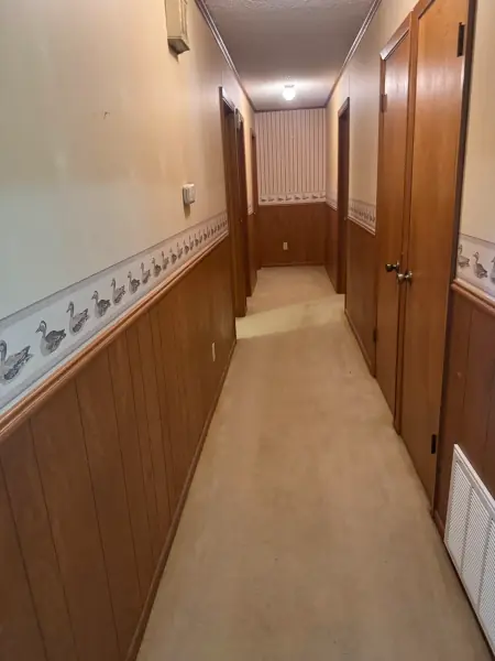 Cleared hallway in a home after a full cleanout
